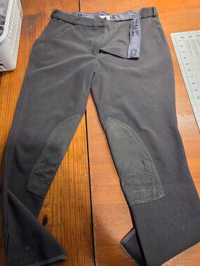 TuffRider Womens Breeches Size 32 Pull On Riding Pants Grey Corduroy